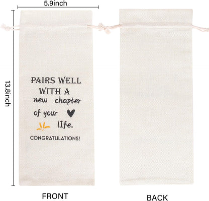 New Chapter Wine Bag 1Pcs New Job Gifts Farewell Gift Bag for Friends Women Men Pairs Well With a New Chapter of Your Life, New Job Gifts For Coworker Boss Going Away Gift
