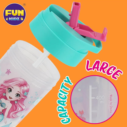 Total My Style Mermaid Kids Water Bottle - 17oz Leak-Proof Design with Spout Cover & Carry Handle | BPA-Free, Dishwasher Safe for Ages 3+