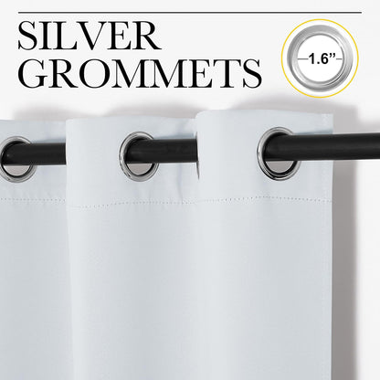 NICETOWN Room Darkening Curtain Panels - Thermal Insulated Drapes for Bedroom | Greyish White, 34x84 Inches (2 Panels)