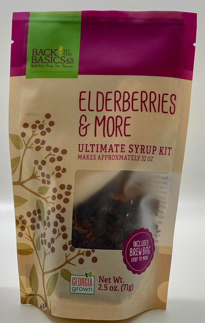 Elderberries & More Ultimate Syrup Mix - Makes Approx. 32 oz with Honey - Organic Dried Ingredients -Included Tea Bag - Elderberry, Rosehips, Hibiscus, Cinnamon Stick, and Whole Cloves