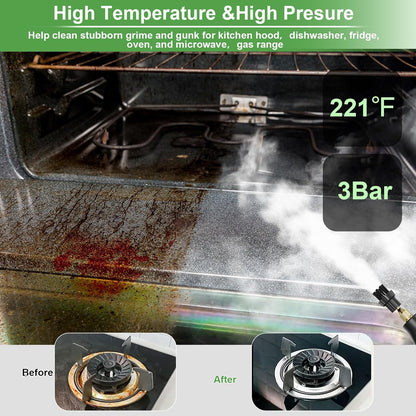 Skiennix Handheld Steam Cleaner - 15s Quick Heat-Up, 1.2L Tank, 9 Accessories for Home & Car Detailing