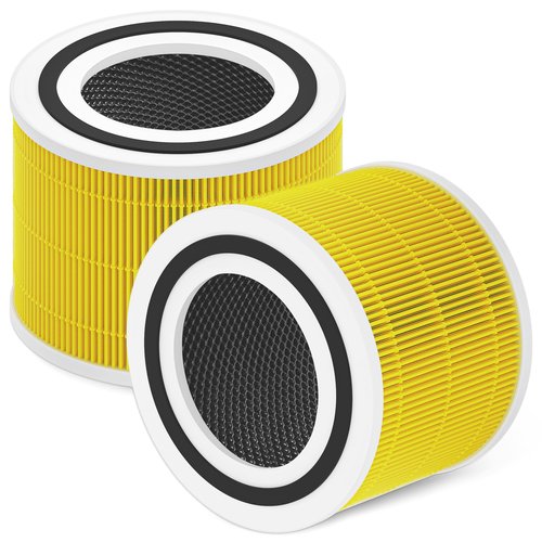 Improvedhand Core 300 Pet Care Replacement Filter for LEVOIT Core 300S and Core 300-P Air Purifier, 3-in-1 Great High-Efficiency Materials With Activated Carbon Filter, 2 Pack, Yellow