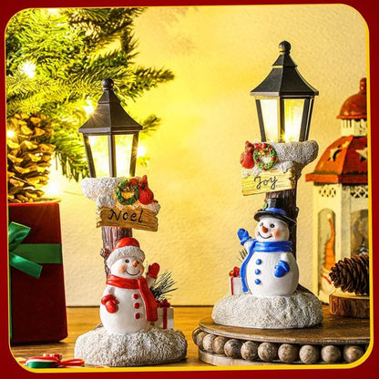 Karenhi Lighted Christmas Snowman Figurines - 2 Pack Indoor Table Decorations for Festive Holiday Decor