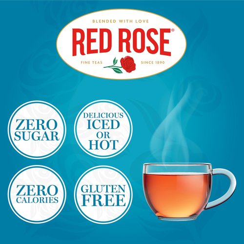 Red Rose Naturally Decaffeinated Black Tea Specially Blended Strong Black Tea with 12 Single Serve Tea K-Cups Per Brew Hot/Cold Decaf Full-bodied K-Cups Single Serve Cups
