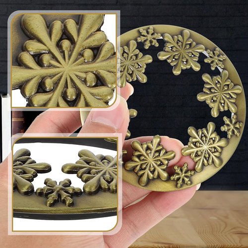 Healeved Christmas Candle Topper - Golden Metal Snowflake Aromatherapy Cover for Even Burning
