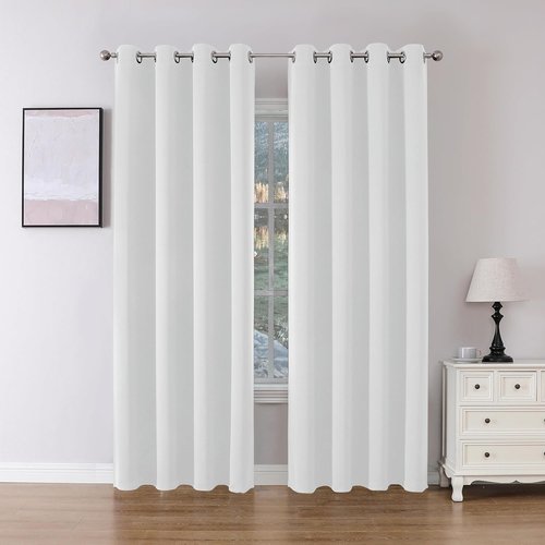 Joydeco 60% Blackout Curtains - Thermal Insulated Grommet Drapes for Bedroom | 84 Inch Length, Greyish White