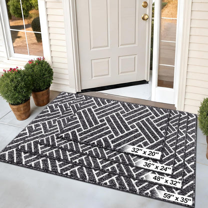 OLANLY Indoor Door Mat - Dirt Resistant & Absorbent | Non-Slip Rubber Backing, 32x20 Inch, Black