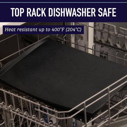 Leash Boss Dog Food Mat - Waterproof Silicone Pet Feeding Mat with High Edges | Non-Slip Design (Small: 18"x11", Navy)