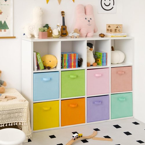 Granny Says 13-Inch Colorful Cube Storage Bins - Fabric Organizers for Kids' Rooms | 8-Pack