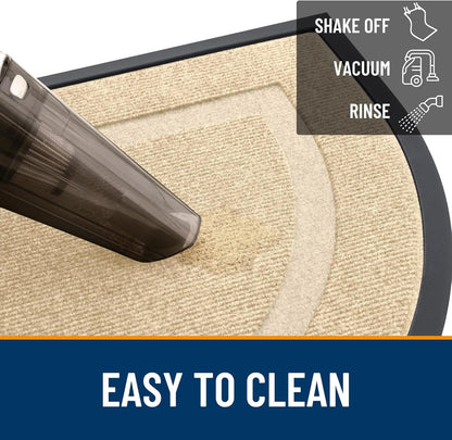 OLANLY Half Circle Door Mat - Waterproof All-Season Indoor/Outdoor Doormat | Easy Clean, 29.5x17, Beige