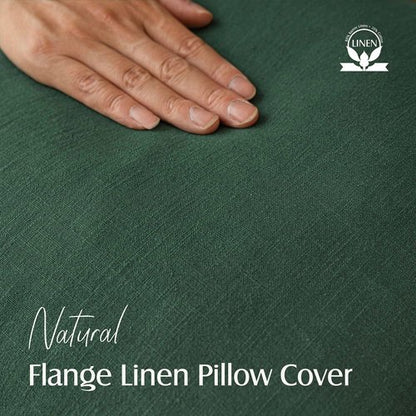 Foindtower Decorative Linen Throw Pillow Covers - Soft Euro Cushion Cases | Farmhouse Style, 16 x 16 Inch, Pine Green
