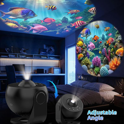 Galaxy Projector Pro - 360° Star & Ocean Night Light with 25 4K Discs