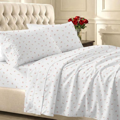 California Design Den Queen Size Bed Sheets Set - 100% Cotton, 400 Thread Count, Smooth Sateen Finish, Deep Pockets, Floral Design