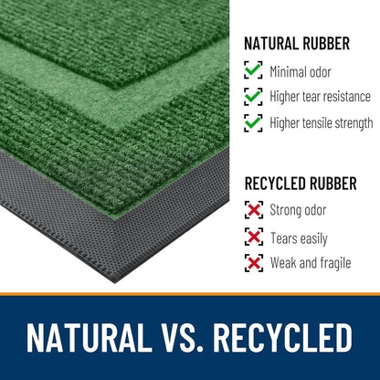 OLANLY Indoor Outdoor Front Door Mat - Waterproof All-Season Doormat, Easy Clean, 29.5x17, Green