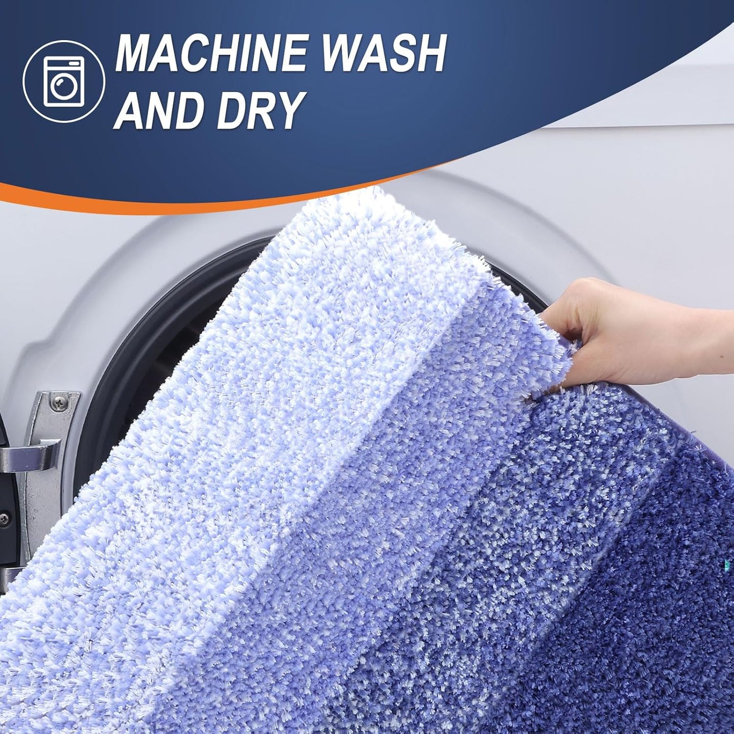 OLANLY Bathroom Rugs - Extra Soft Microfiber Mat 30x20 | Quick Dry, Machine Washable, Rubber Backing, Blue-Violet