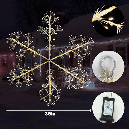 35 Inch LED Snowflake Light with 8 Modes & Timer - Outdoor Christmas Decor