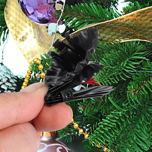 Angoily Candle Clips - 20Pcs Black Iron C-Shaped Holders for Secure Christmas Table Decoration | 2.04 x 1.65 x 1.25 Inch