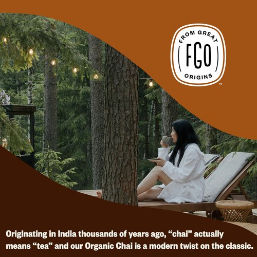 FGO Organic Chai Tea, 16 Ounce Loose Leaf Bulk Resealable Bag, Packaging May Vary (Pack of 1)