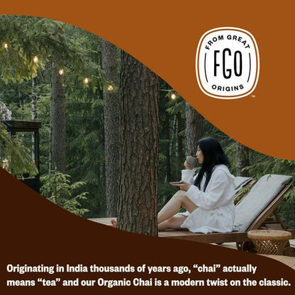FGO Organic Chai Tea, 16 Ounce Loose Leaf Bulk Resealable Bag, Packaging May Vary (Pack of 1)