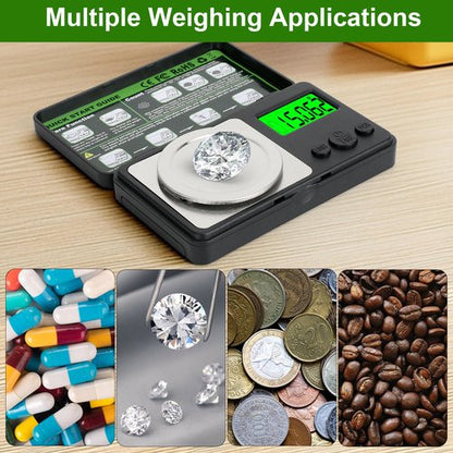0.001g/50g Digital Milligram Scale, Muaket Portable Micro Scales with Display, High Precision Laboratory Scale for Powder, Medicine, Reloading, Mg Scale 6 Units, Tare, Cal Weight Included