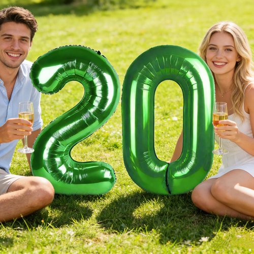 40-Inch Dark Green Number 19 Balloon | Foil Birthday Decoration for Men & Women