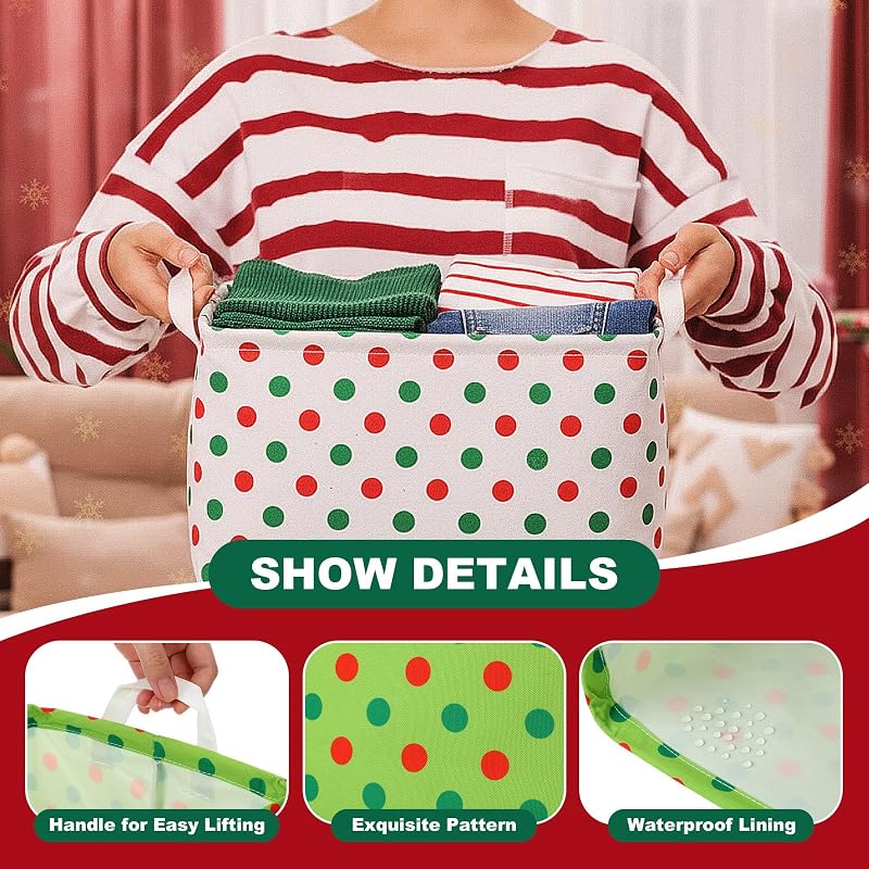 6 Pack Large Christmas Storage Baskets - Classic (Variation: Classic)
