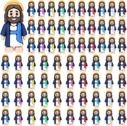Little Jesus Figures by [Brand Name] - 70 Miniature Jesus Figurines for Easter Hide and Seek Party Favors