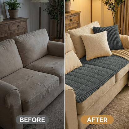Smiry Couch Cover for Dogs Washable, Non Slip Fuzzy Pet Couch Covers for 3 Cushion Sofa Pet Friendly, Thick Soft Sofa Slipcovers Cushion Protector (Dark Grey, 27.6" x 59")