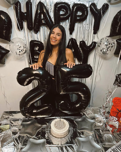 Black Number 6 Balloon - 40 Inch Giant Foil Balloon for 6th Birthday Party Decorations