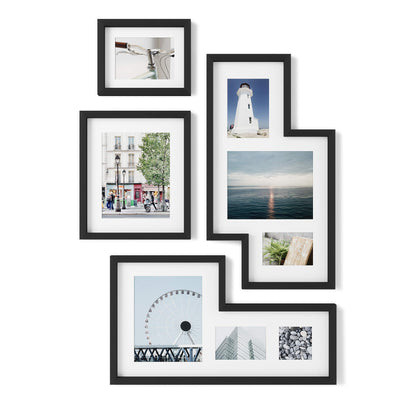 Umbra Mingle Gallery Collage Picture Frame Set, Black