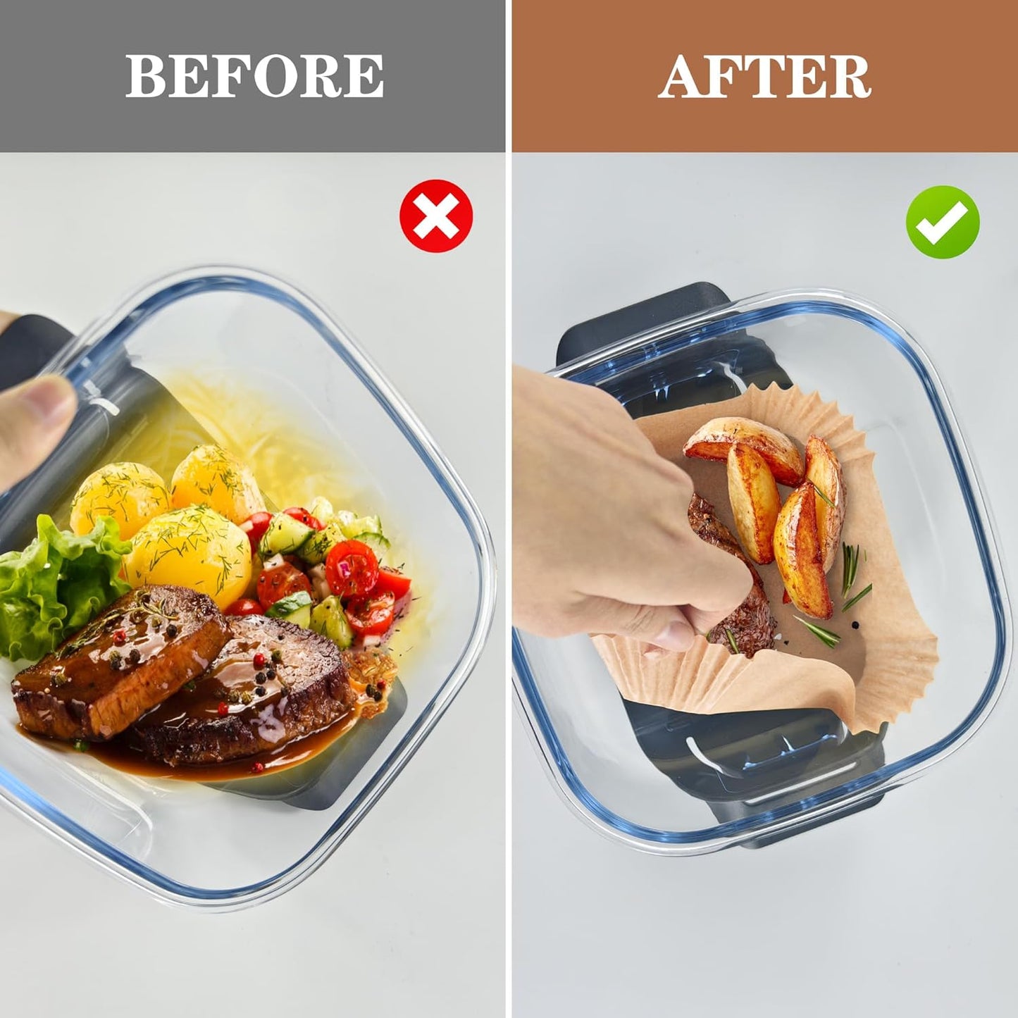 Ninja Crispi Air Fryer Liners - 260 PCS Non-Stick Parchment Paper for 4-in-1 Cooking System