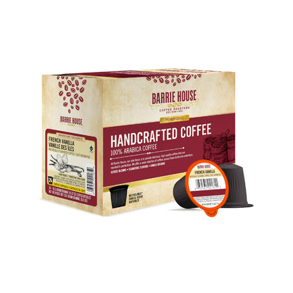 Barrie House French Vanilla Flavored Single Serve Coffee Pods, 24 Pack | Compatible With Keurig K Cup Brewers | Luscious and Smooth | Small Batch Artisan Coffee in Convenient Single Cup Capsules