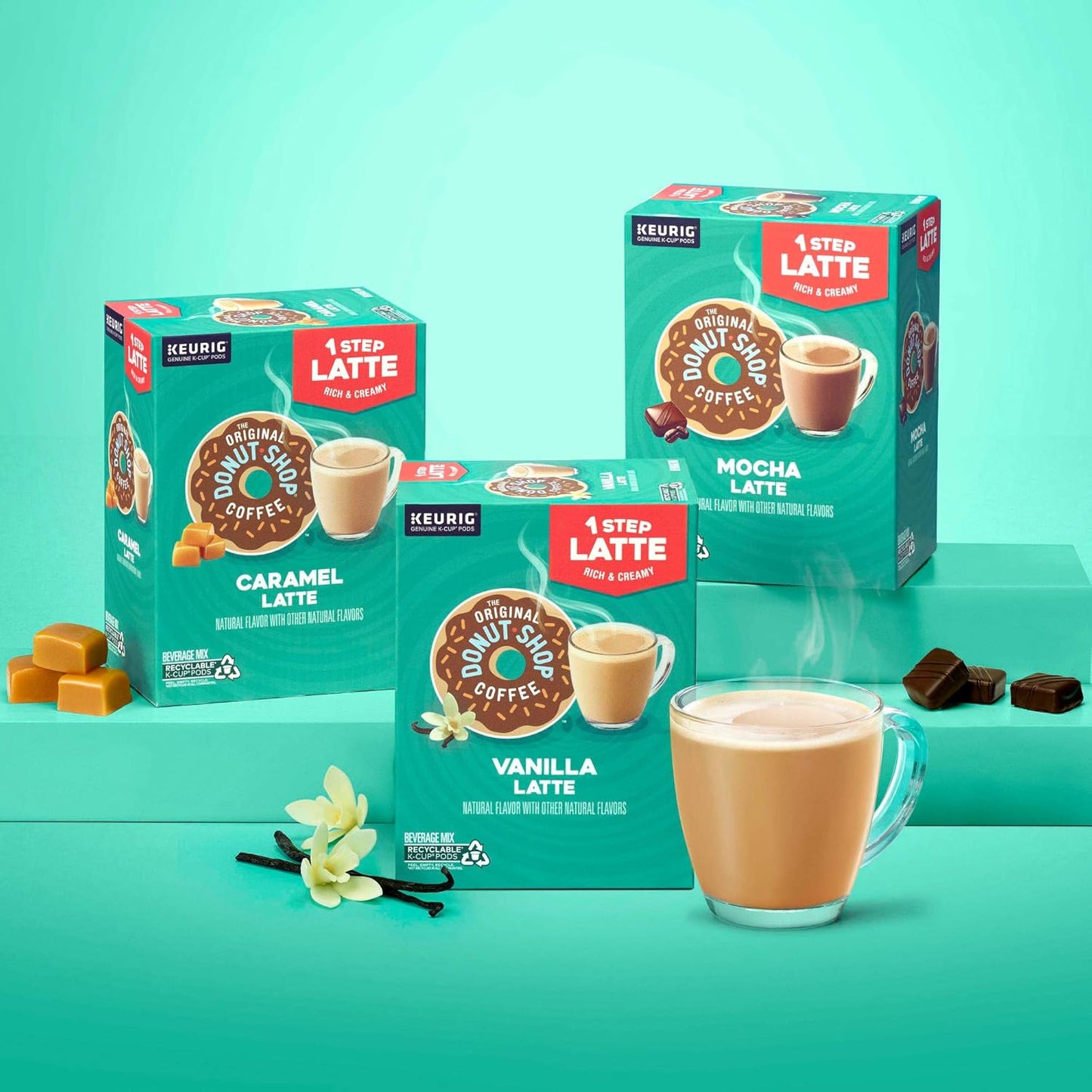 Original Donut Shop Vanilla Latte K-Cup Pods - Flavored Coffee, 20 Count | Single-Serve Convenience