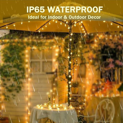 HEYFUNi 39FT Warm White Star String Lights - 100 LED Fairy Twinkle Lights with 8 Modes | Waterproof Indoor/Outdoor Decor