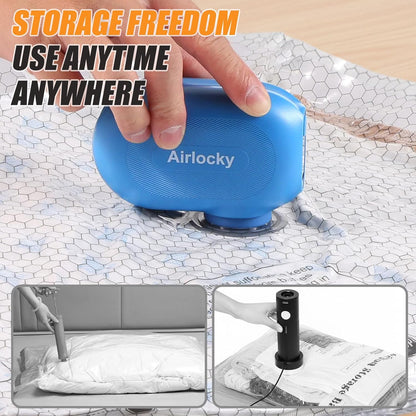 Skiennix Travel Vacuum Storage Bags - 9 Pack Compression Packing Bags with Portable Electric Pump | 80% Space Saver for Luggage