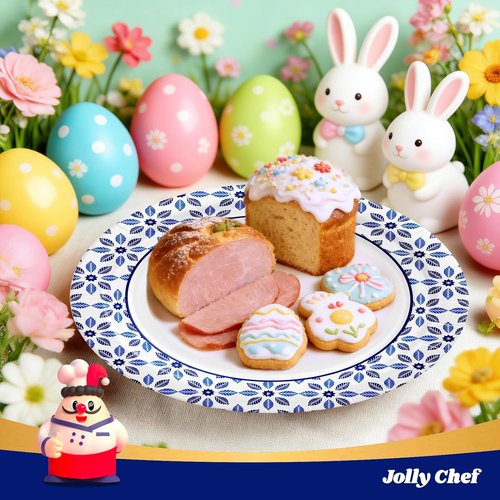 JOLLY CHEF 10-Inch Heavy Duty Disposable Paper Plates - 140 Count, Soak Proof & Cut Proof