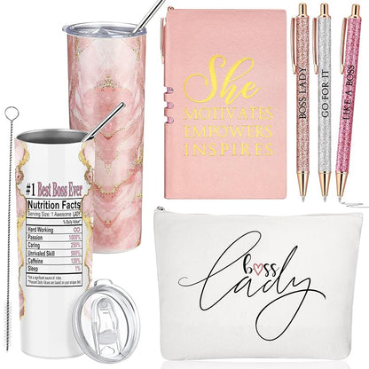Domensi Boss Day Gifts for Women – 6 Pcs Set, Pink & Elegant Variation