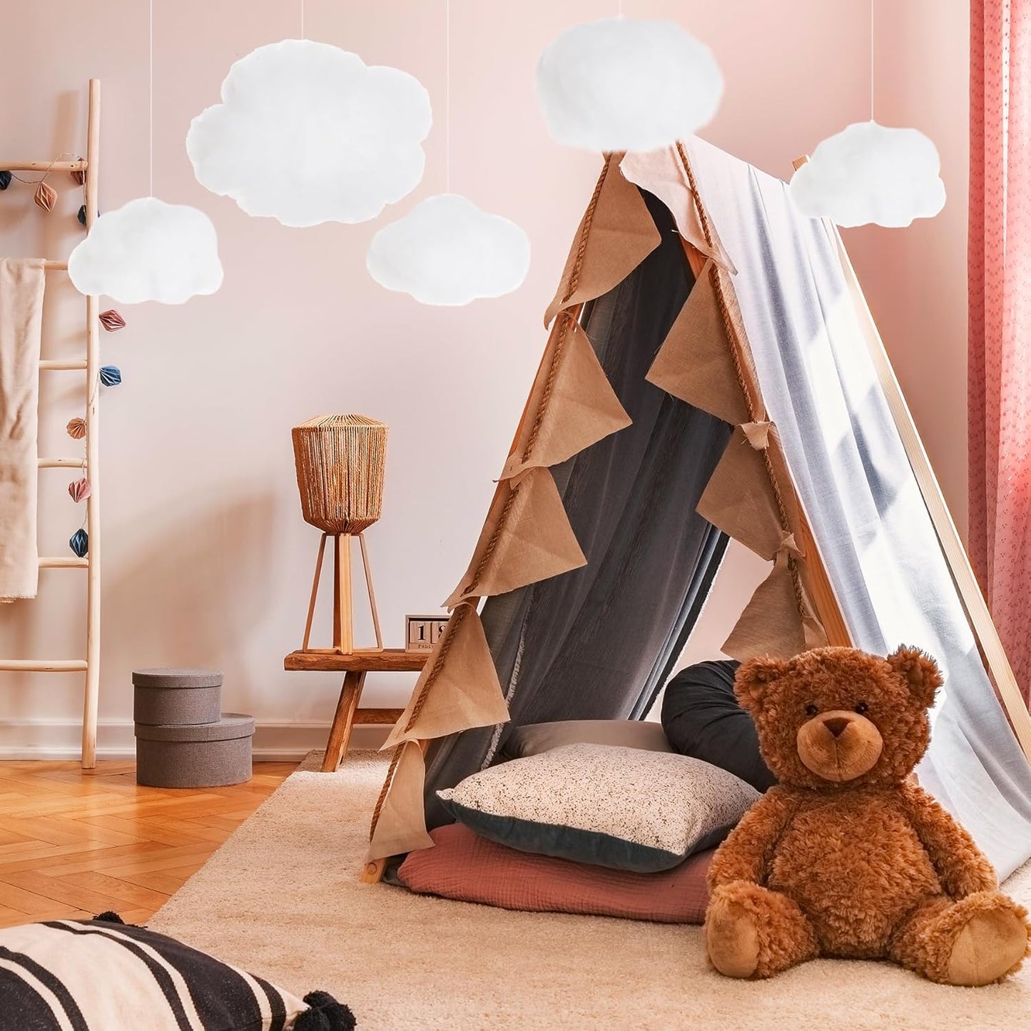 Tiggell 6 Pieces Artificial 3D Cloud Props - Imitation Hanging Ornaments for DIY Room Decor