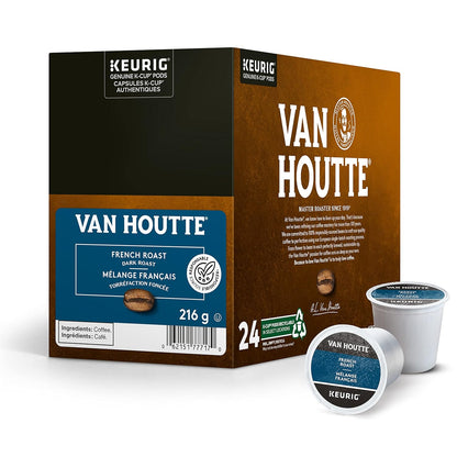 Van Houtte French Roast Coffee K-Cup Pods - Rich Flavor for Keurig Brewers | 24 Count