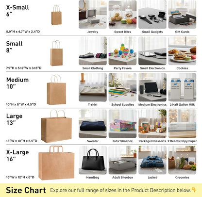 SUNCOLOR 24-Pack Rainbow Gift Bags with Handles, 8" Multi-Color Paper Party Favor Bags for Goodies. Birthdays, Events, Classrooms & Celebrations