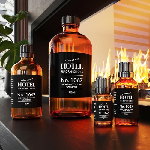 AirScent Premium Diffuser Oil No. 1067 - Smoky Tobacco & Tonka - Ideal for Ultrasonic Diffusers | 10 mL Glass Dropper Bottle