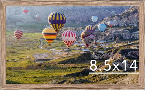 JCJMY 8.5x14 Rustic Brown Picture Frame - Wall Hanging & Mounting | Shatter Resistant Plexiglass