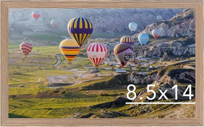 JCJMY 8.5x14 Rustic Brown Picture Frame - Wall Hanging & Mounting | Shatter Resistant Plexiglass