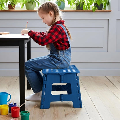 Utopia Home Folding Step Stool - 9-Inch Anti-Slip Collapsible Design - Supports Up to 300 lbs - Blue