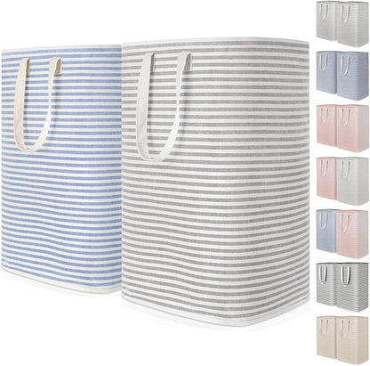 Lifewit Laundry Basket - 80L Collapsible Hamper with Reinforced Handles | Waterproof Design in Grey & Blue