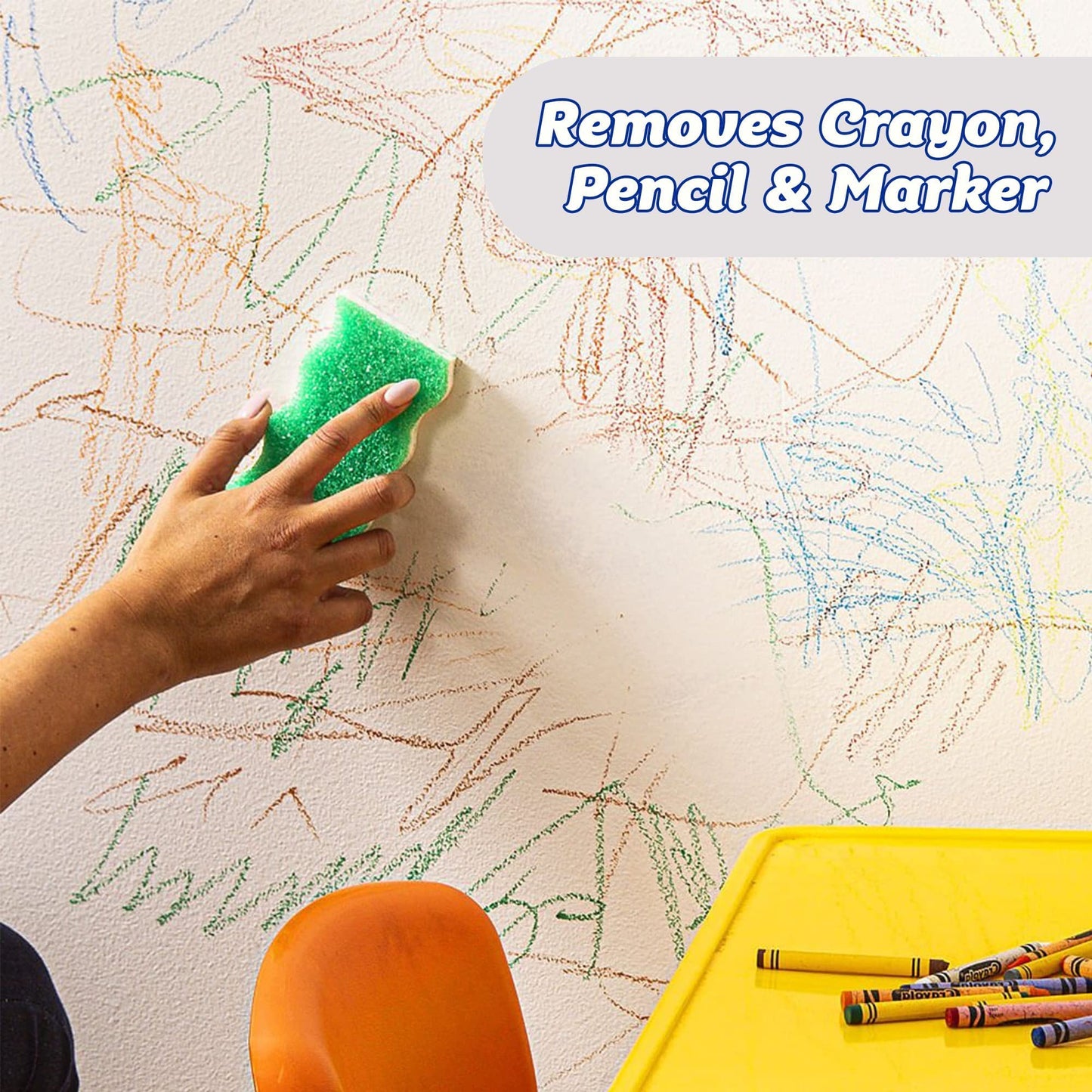 Scrub Daddy Eraser Daddy 10x, Magic Eraser Sponge for Painted Walls, Skirting Board Cleaner, Melamine Sponges, Dual-Sided Scrubber Pads, All Purpose Cleaning Sponges, Magical Mark Remover, 2 Pack