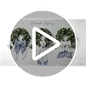Orange White Layered Wreath Sash Set for Front Door - Gingham & Ric Rac Style - 2 Pieces