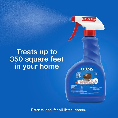 ADAMS Flea & Tick Home Spray - Effective Indoor Treatment for Bed Bugs, Fleas & Ticks | 24 oz