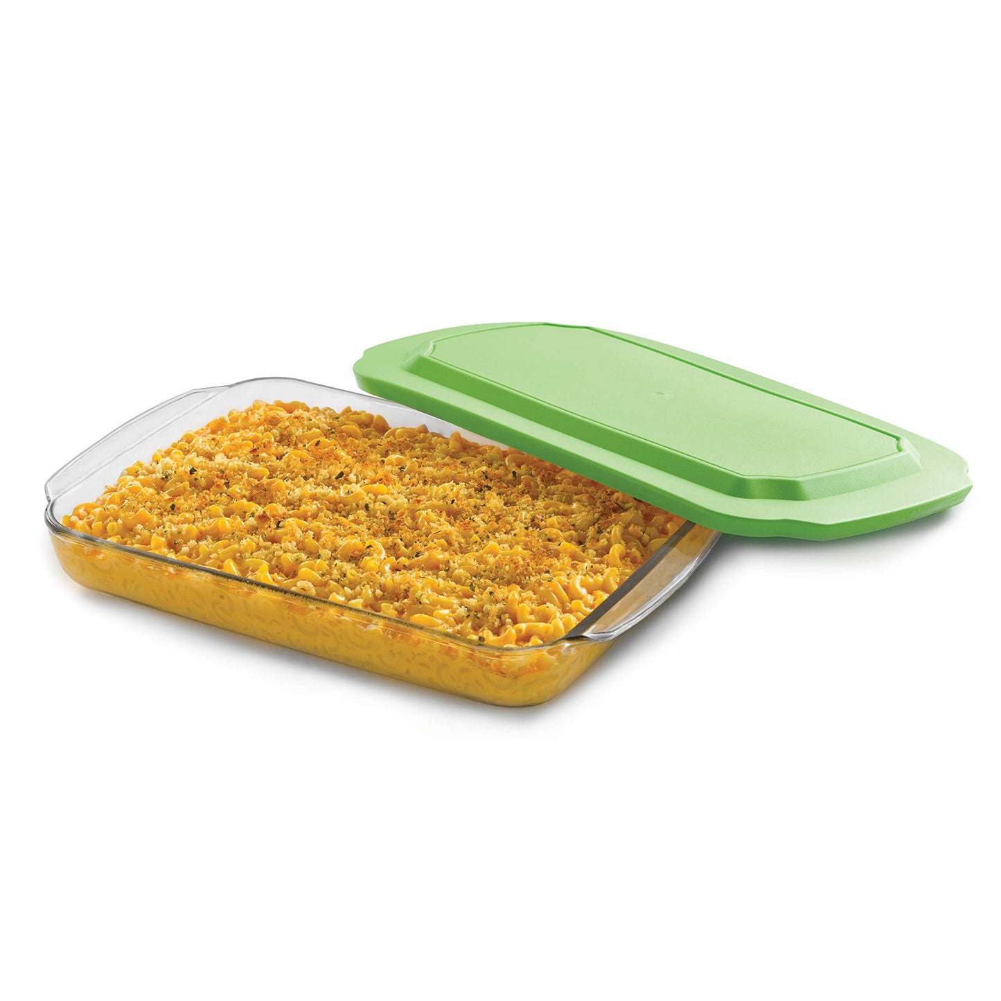 Libbey Baker's Basics Glass Casserole Baking Dish with Plastic Lid, 9-inch by 13-inch