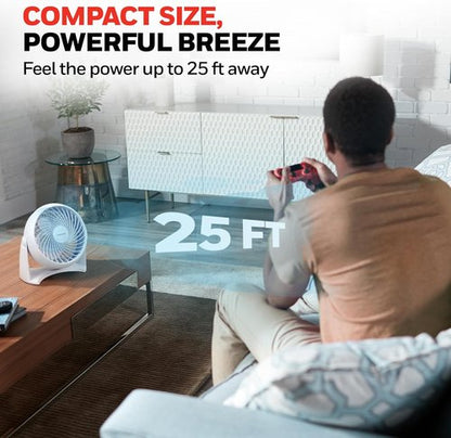 Honeywell TurboForce Air Circulator - Quiet Small Tabletop Fan with 3 Speeds & 90° Pivoting Head | White HT-904